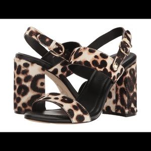 Joie Lakota Calf Hair Slingback Sandals in Snow Leopard